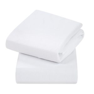 Clevamama Jersey Cotton fitted Cot Sheets 2pk White