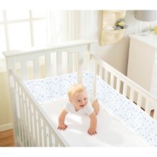 Breathable Baby 4 sided Mesh Cot Liner Twinkle Blue Stars