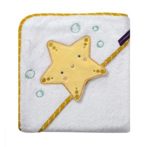 Clevamama Bamboo Apron Baby Bath Towel Star