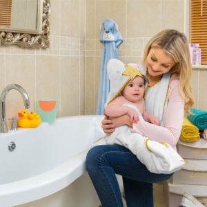 Clevamama Bamboo Apron Baby Bath Towel Star