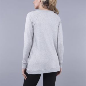 Seraphine Sybil Cross Over Nursing Sweater Grey Marl