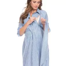 Seraphine Cotton & Tencel Maternity & Nursing Shirt Dress