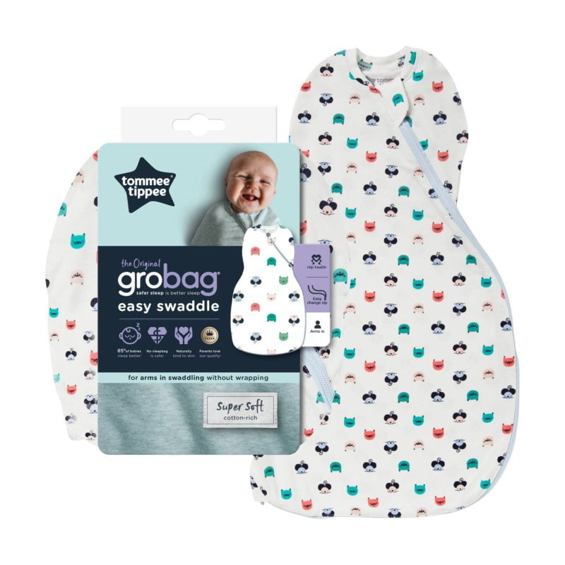 Tommee Tippee Grobag Easy Swaddle 0-3m Cat and Mouse