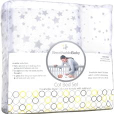 Breathable Baby Cot Bed Set Twinkle Grey