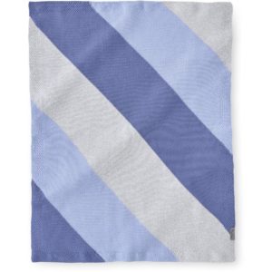 Silver Cross Blue Stripe Knitted Blanket