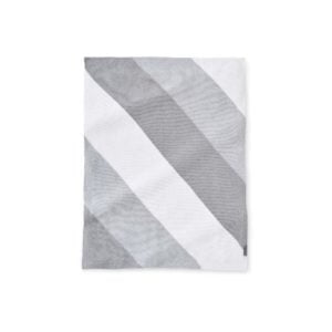 Silver Cross Grey Stripe Knitted Blanket