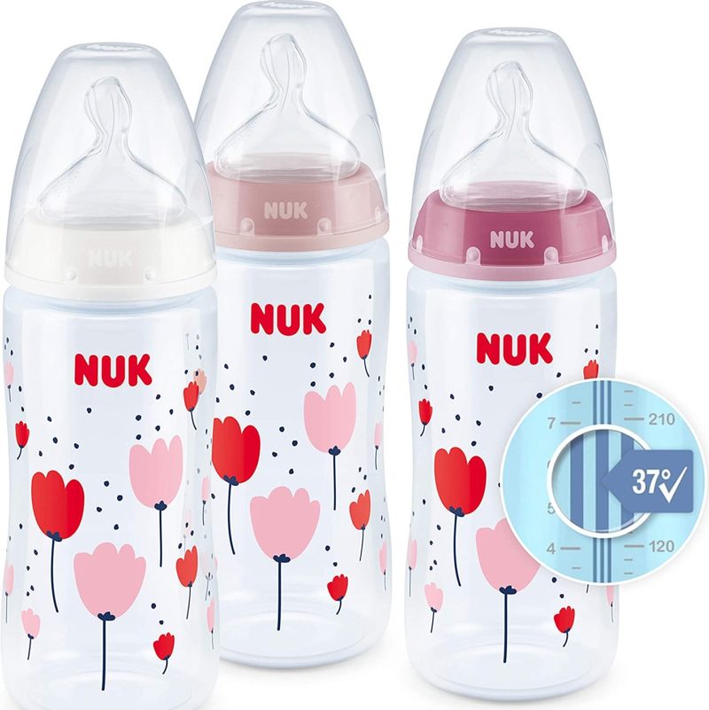 Nuk First Choice Plus Temperature Control 300ml 3Pk Bottles Pink