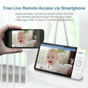 VTech RM7764HD Smart Wi-Fi Pan & Tilt Video Baby Monitor allows you to check in on your little one from virtually anywhere, at home or remotely on your smart device.
