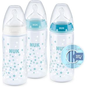 NUK First Choice Plus Temperature Control 300ml 3Pk Bottles Blue