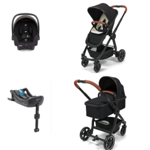 Babylo Cloud XT Travel System Black with Joie i-Snug Car Seat and Base