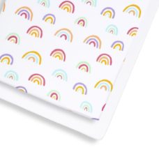 Snuz Cot & Cot Bed 2 Pack Fitted Sheet Colour Rainbow