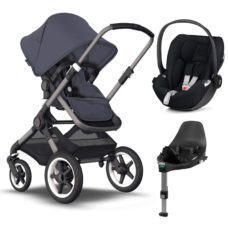 Bugaboo Fox 3 Complete Travel System Graphite/Stormy Blue with Cybex Cloud Z and Z Base