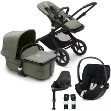 Bugaboo Fox 3 Complete Travel System Black/Forest Green with Cybex Cloud Z and Z Base