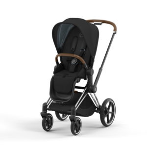 Cybex PRIAM 2022 Deep Black with Chrome and Brown