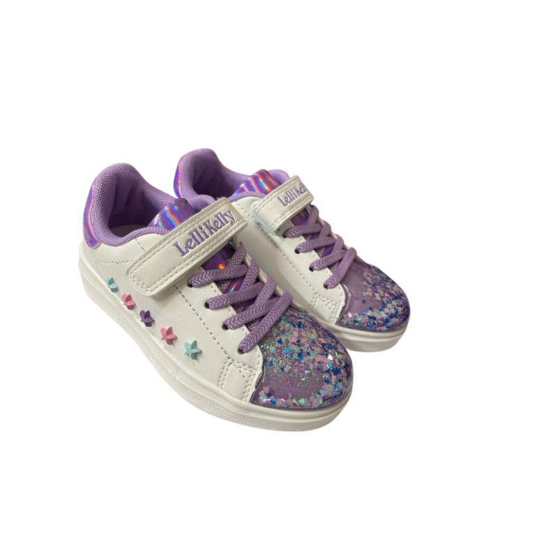 Lelli Kelly LK5821 Helena Trainers - White and Lilac Floating Sparkle