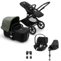 Bugaboo Fox 3 Travel System Black Chassis and Base with Forest Green Canopy with Cybex Cloud Z2 & Base Z2