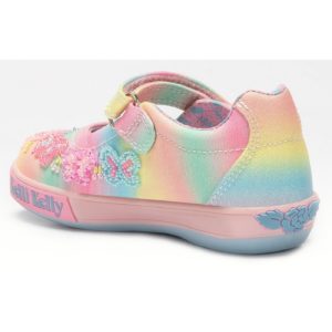 Lelli Kelly LK 3470 Myla Rainbow Butterfly Multi Glitter Sparkle Dolly Shoes