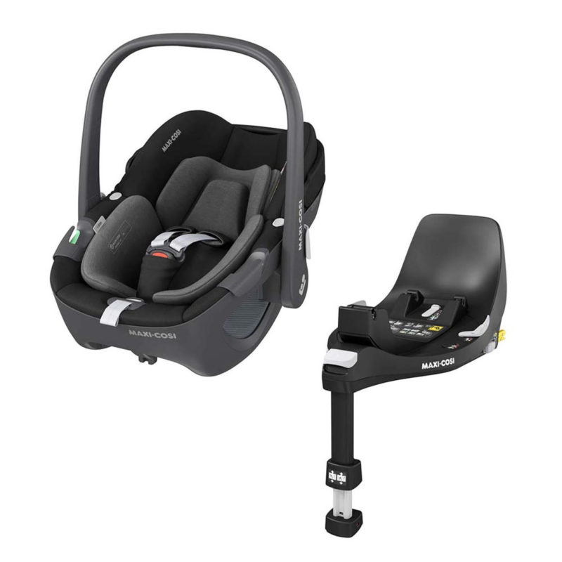 Maxi Cosi Pebble 360 Car Seat Essential Black and Familyfix 360 Base Bundle