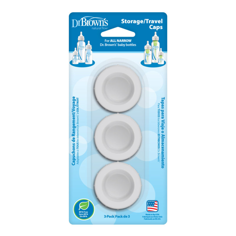 Dr Brown’s Narrow-Neck Baby Bottle Storage Travel Caps 2 Pack