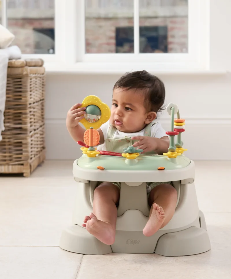 Mamas & Papas Bug 3-in-1 Floor & Booster Seat with Activity Tray Clay