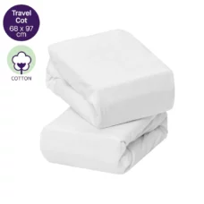 Clevamama Jersey Cotton Fitted Sheets One Size for Cot and Cot Bed White