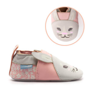 Startrite Fable Grey leather bunny baby pram shoes