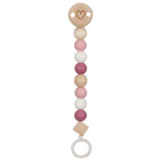 Goki Soother Chain Pink Heart 65240
