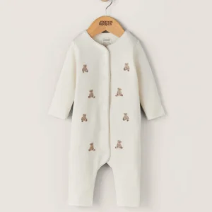 Mamas & Papas Teddy Bear Embroidered Romper