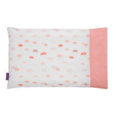 Clevamama Pram Pillow Case Coral Clouds
