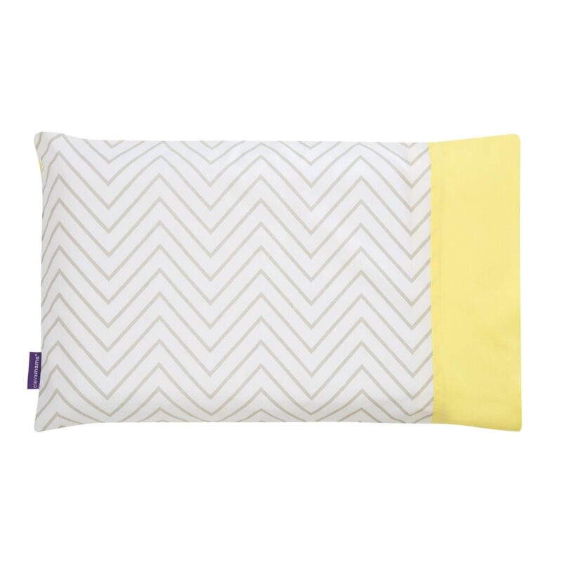 Clevamama Pram Pillow Case Chevron Grey / Yellow