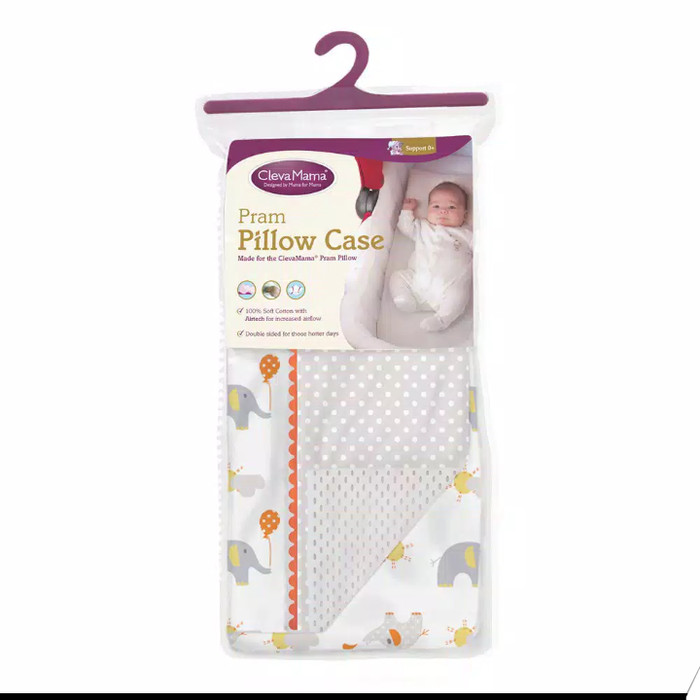 Clevamama Pram Pillow Case Chevron Grey / Yellow