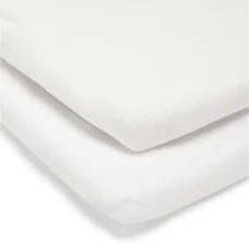 Mamas & Papas Universal Crib Fitted Sheets (87x50cm) - 2 Pack White