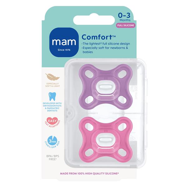 MAM Comfort Soother 0-3 months Pink