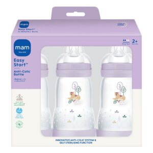 MAM Easy Start Anti-Colic Bottles 260ml 3 Pack Lilac