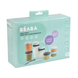 Beaba Expert Meal & Food Storage Pack Storm - 12 Clip Portions + 2 Silicone Spoons