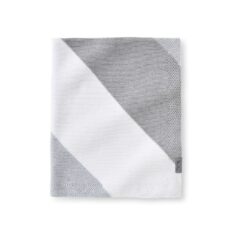 Silver Cross Stripe Knitted Blanket