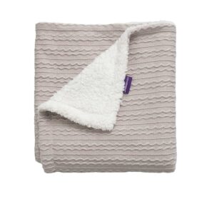 Clevamama Luxe Sherpa Baby Blanket Grey