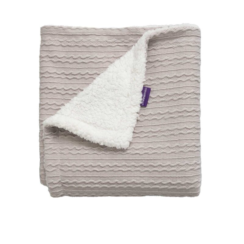 Clevamama Luxe Sherpa Baby Blanket Grey