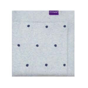 Clevamama Pom Pom Knitted Blanket Blue