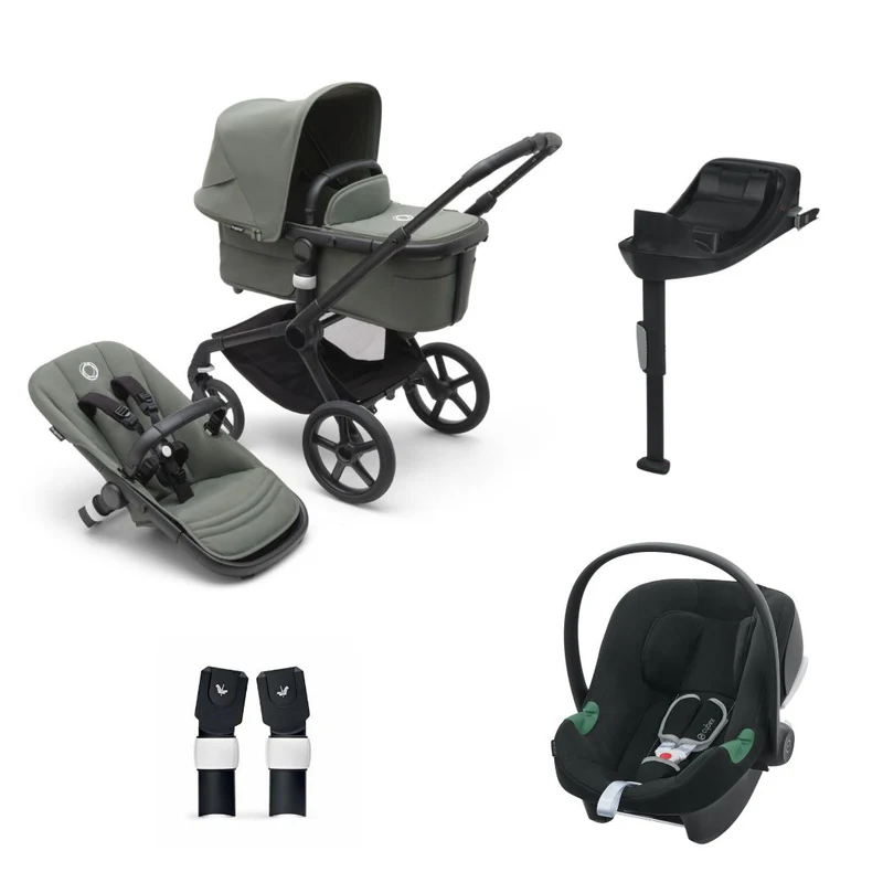 Bugaboo Fox 5 Complete Black/Forest Green with Cybex Aton B2 and Base