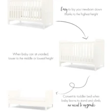 Mamas & Papas Hampden Cot/Toddler Bed White