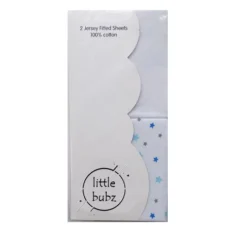 Little Bubz Cotbed Sheets 2 Pack Blue Stars