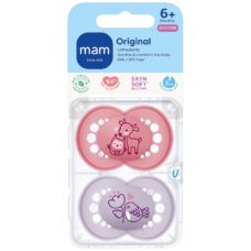 MAM Dummies Original 6 Months+ 2 Pack Pink