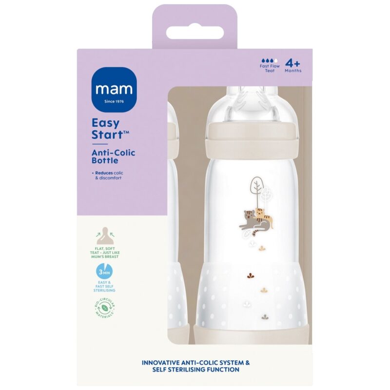 MAM Easy Start Anti-Colic Bottles 320ml 2 Pack Taupe