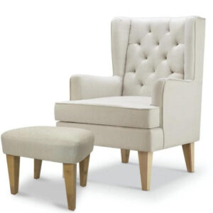  Nested Soothe Easy Chair and Footstool Natural