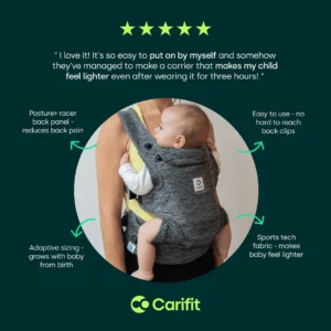 Carifit+ Multi-Position Baby Carrier Cool Grey