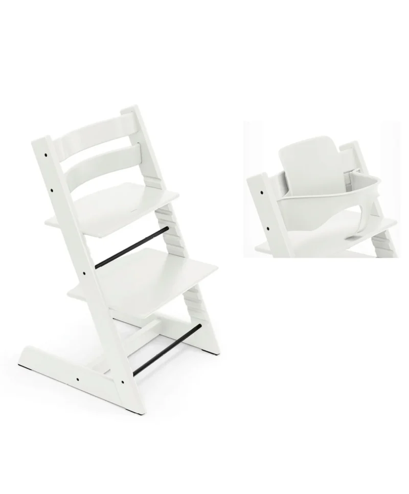 Stokke Tripp Trapp Chair White with FREE Baby Set 2 White