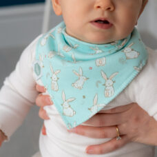 Ziggle Bunnies on Mint Dribble Bib