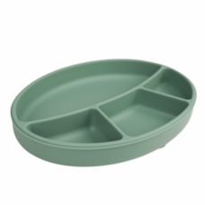 Thermobaby Silicone Compartmentalized Plate - Cactus Green