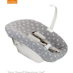 Stokke -Tripp Trapp Newborn Set (Version 1) Textile Set & Bib Pink / Grey Stars